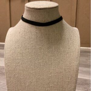 Clairs Black Choker Necklace Gold Tone Lobster Claw Clasp